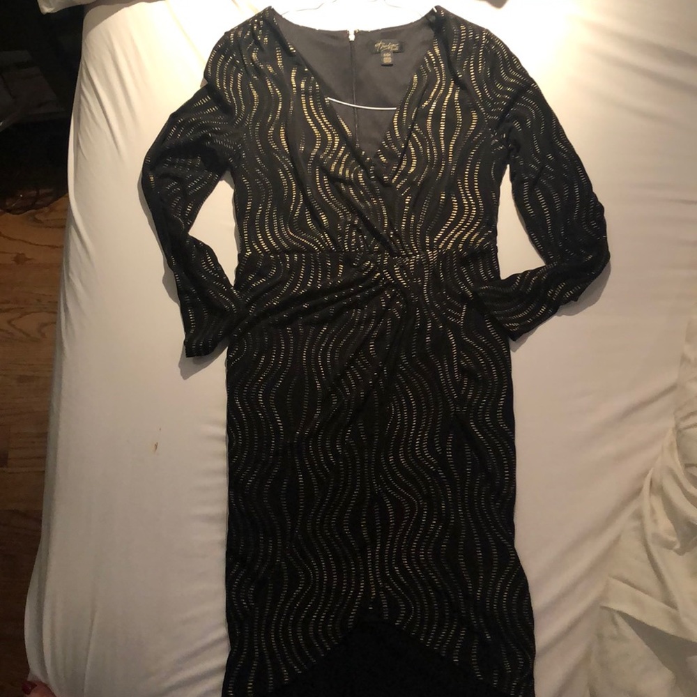 Black dress with gold detail